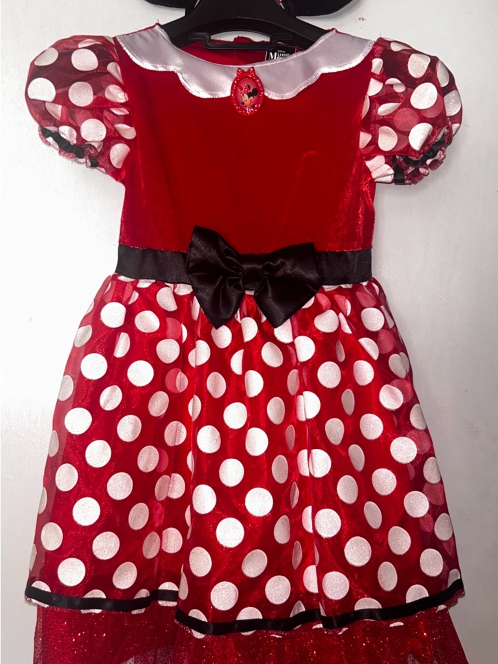 Disney Red and White Polka Dot Minnie Mouse Dress Costume with Ears